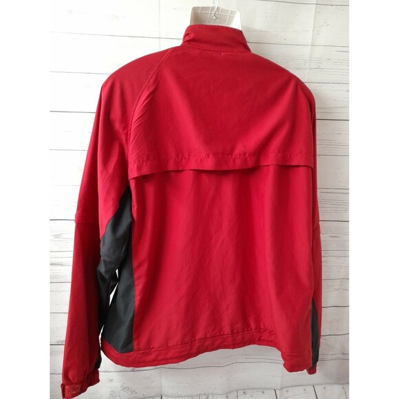 AUSTIN GOLF Red Half Zip Stain Resistant Windbreaker Zip Sleeve Mens Size L - Picture 4 of 12